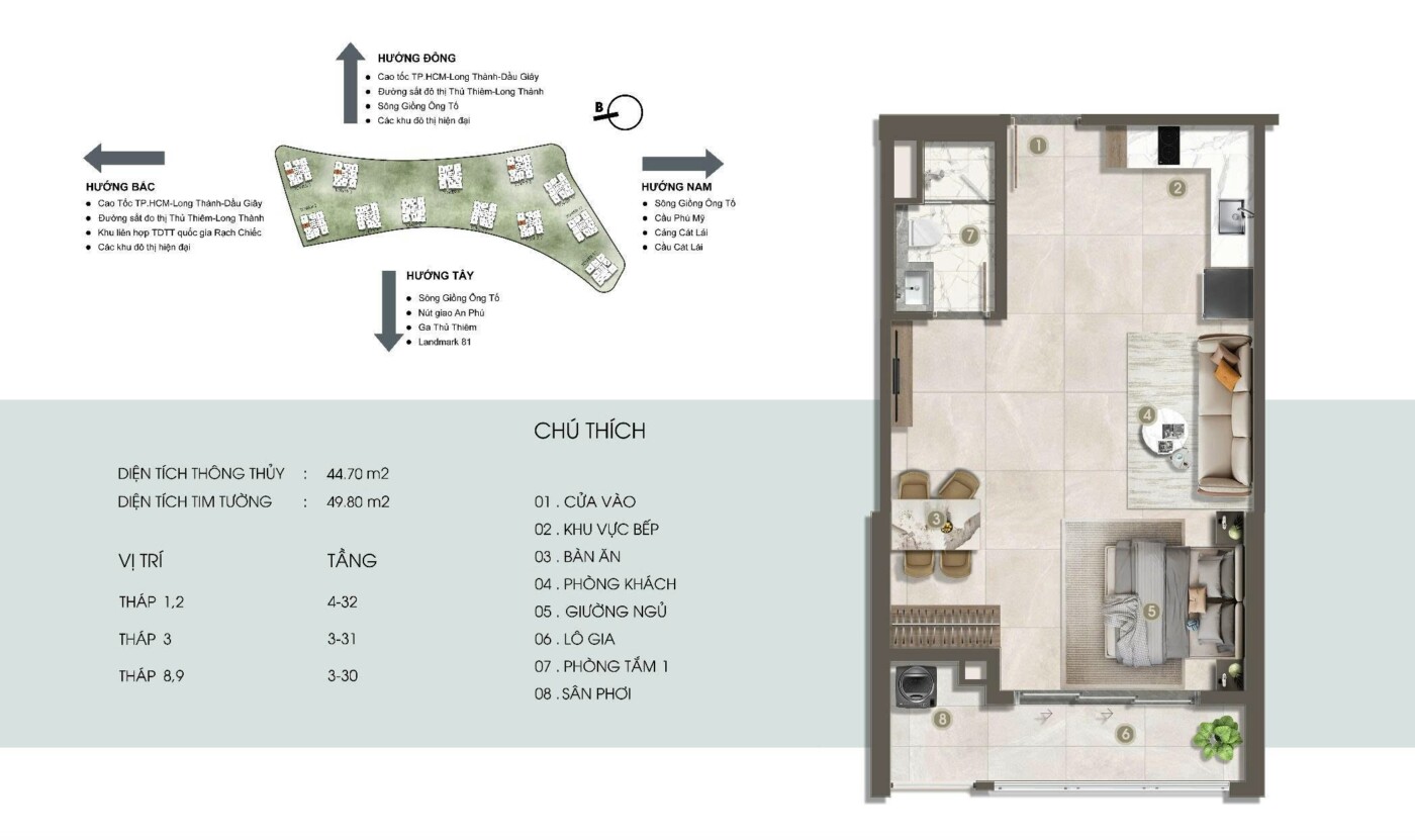 Thiết kế căn 1 phòng ngủ